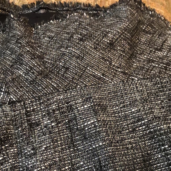 DKNYC Black Gray Silver Skirt , Flared Bottom  With Fringe Edge. Woman’s Size 10 - Picture 13 of 14